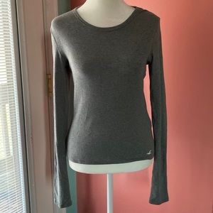 hollister ribbed grey long sleeve